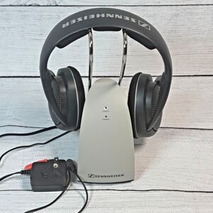 Sennheiser HDR 120 Wireless Rechargeable Headphones Black w/ TR120 Charging Dock